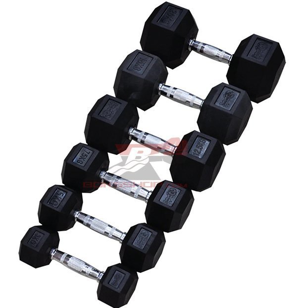 Kauçuk Altıgen Dambıl - Hex Dambıl 1 kg