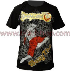 TX8579 Muay Thai Baskılı Tişört - Gold Small (S)