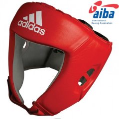Adidas ADILBAH1 IBA Onaylı Hakiki Deri Boks Kaskı , Uluslararası Müsabaka Kaskı Kırmızı - Large (L)