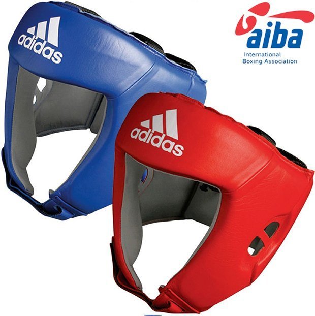 Adidas ADILBAH1 IBA Onaylı Hakiki Deri Boks Kaskı , Uluslararası Müsabaka Kaskı Kırmızı - Large (L)