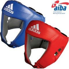 Adidas ADILBAH1 IBA Onaylı Hakiki Deri Boks Kaskı , Uluslararası Müsabaka Kaskı Kırmızı - Large (L)