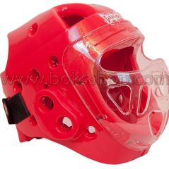Taekwondo Maskeli Kask - Kırmızı Large (L)
