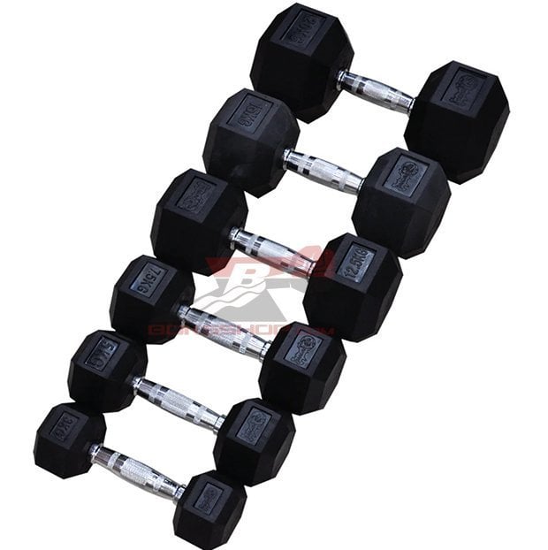 Kauçuk Altıgen Dambıl - Hex Dambıl 20 kg
