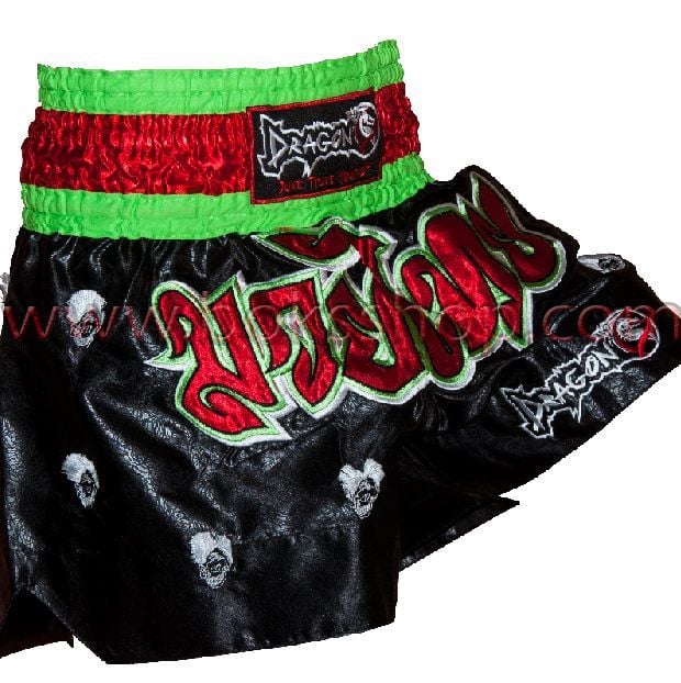 Muay Thai Kurukafa Nakışlı Şort XXLarge (XXL)