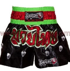 Muay Thai Kurukafa Nakışlı Şort XXLarge (XXL)