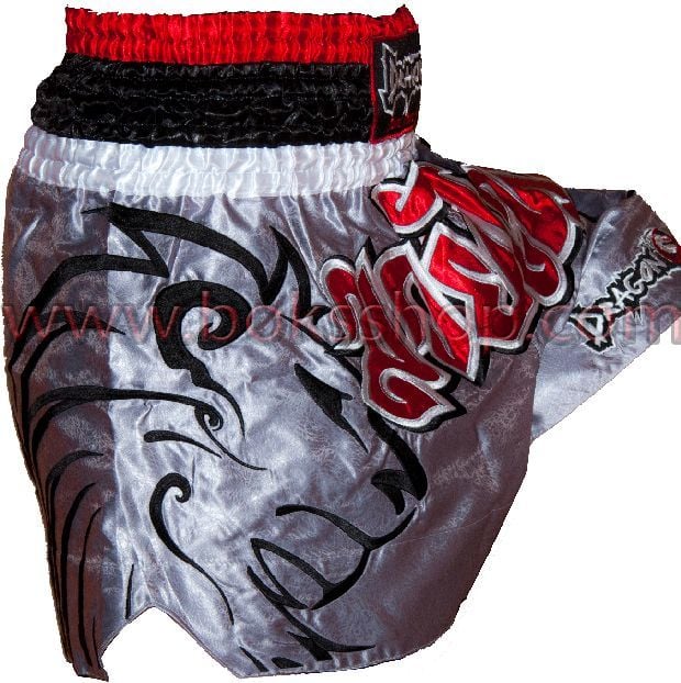 Muay Thai Gri Nakışlı Şort XXLarge (XXL)