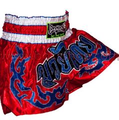 Nakışlı Muay Thai Şort Kırmızı Large (L)