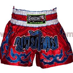 Nakışlı Muay Thai Şort Kırmızı Large (L)