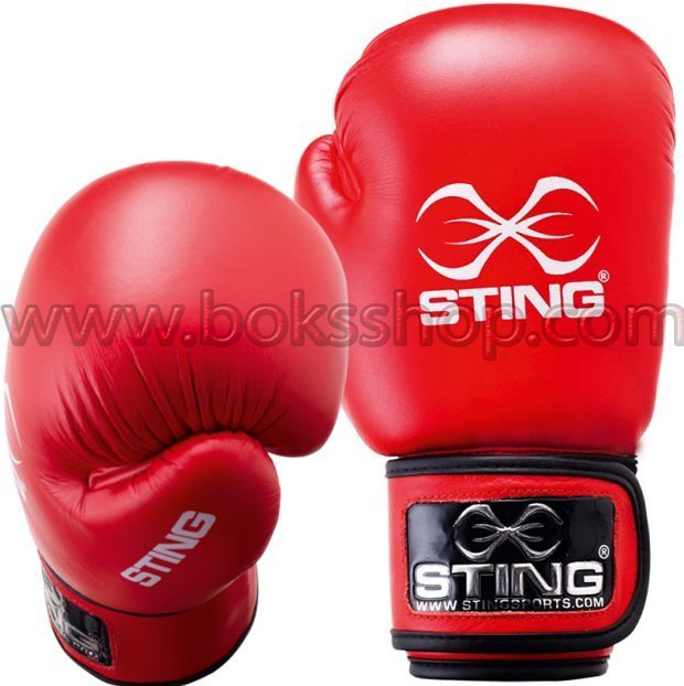 Sting Boks Eldiveni Aiba Onaylı Kırmızı - 10 oz