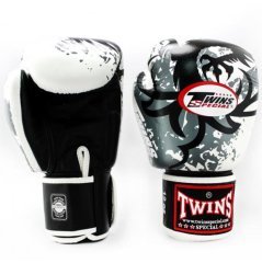 Twins Boks Eldiveni - Twins FBGVL3-36 Tribal Dragon White Boxing Gloves 10 oz