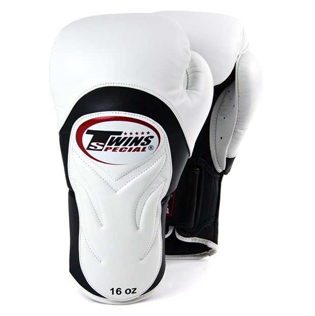 Twins Boks Eldiveni - BGVL6 Twins White-Black Deluxe Sparring Gloves 10 oz