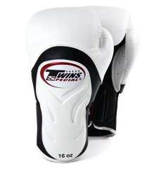 Twins Boks Eldiveni - BGVL6 Twins White-Black Deluxe Sparring Gloves 10 oz