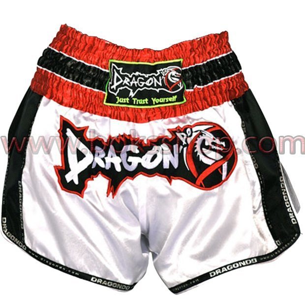 Retro Muay Thai Şort - Beyaz 3XL